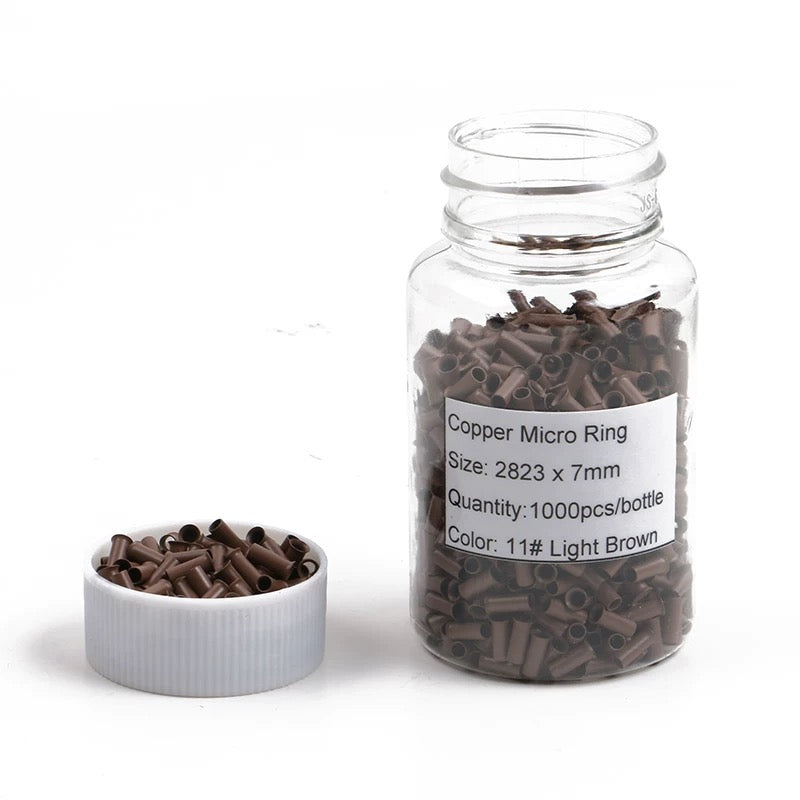 1000pcs copper open-end extension hair rings0.5g