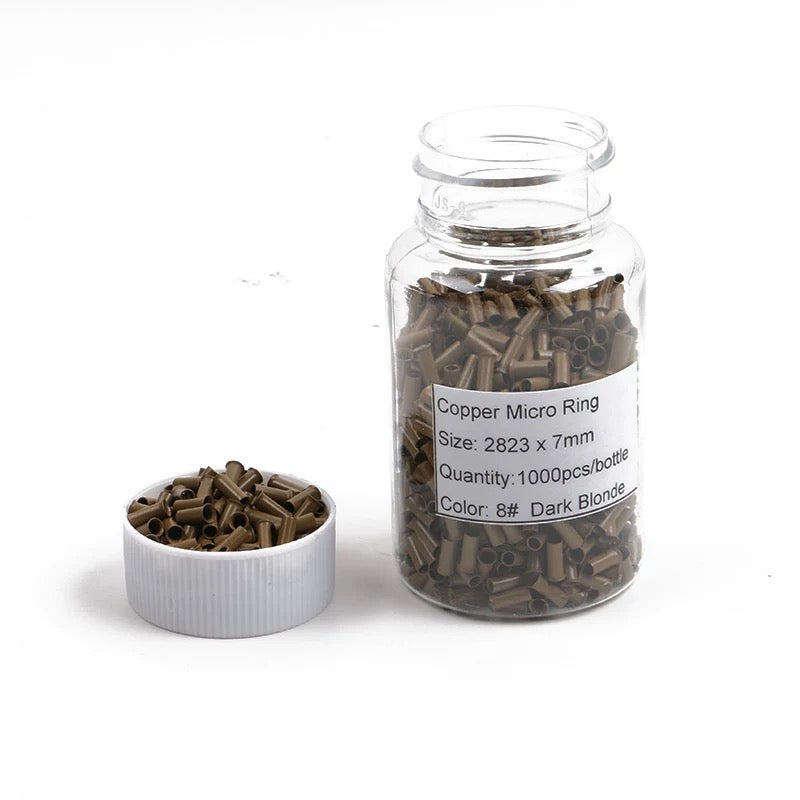 1000pcs copper open-end extension hair rings0.5g