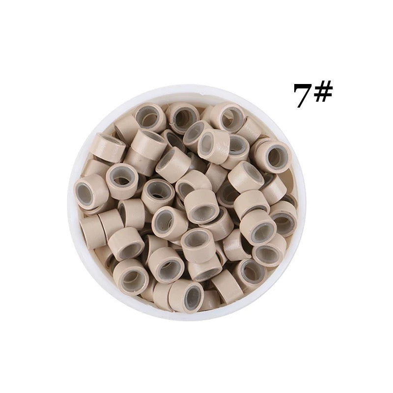 1000pcs Aluminum Silicone Lined Micro Rings & Beads