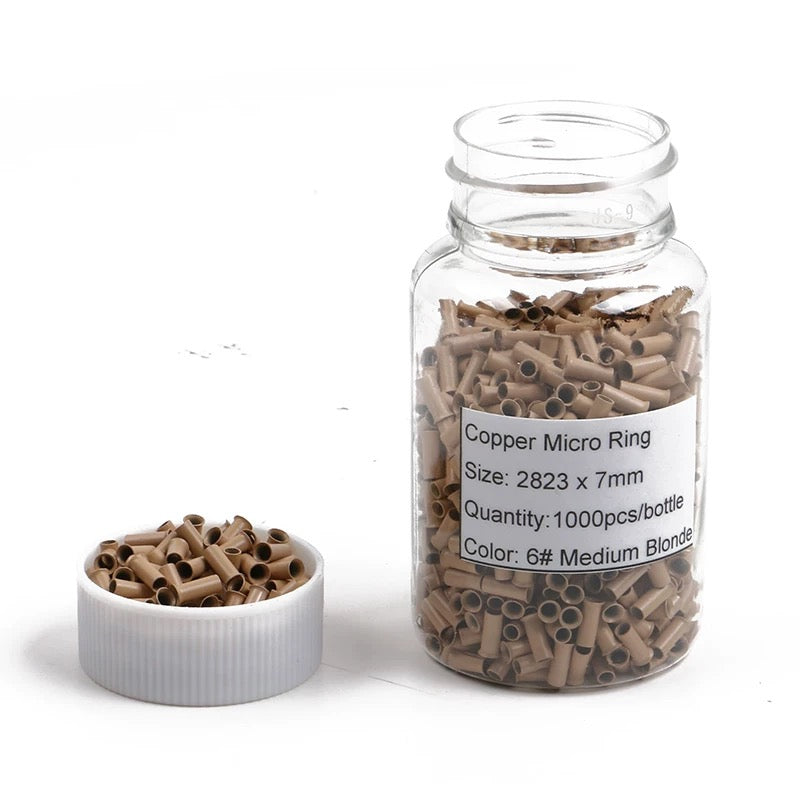 1000pcs copper open-end extension hair rings0.5g