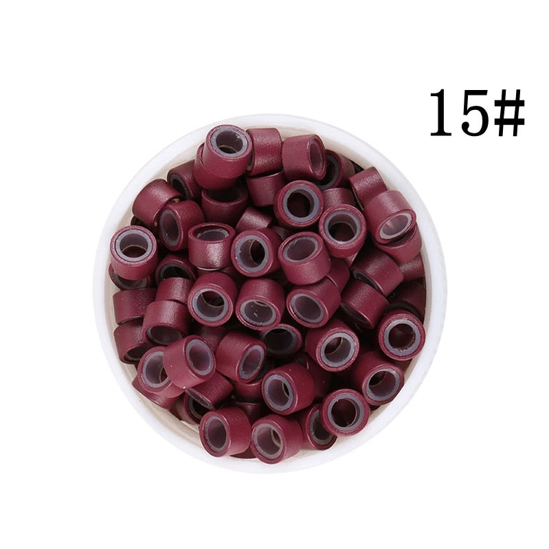 1000pcs Aluminum Silicone Lined Micro Rings & Beads