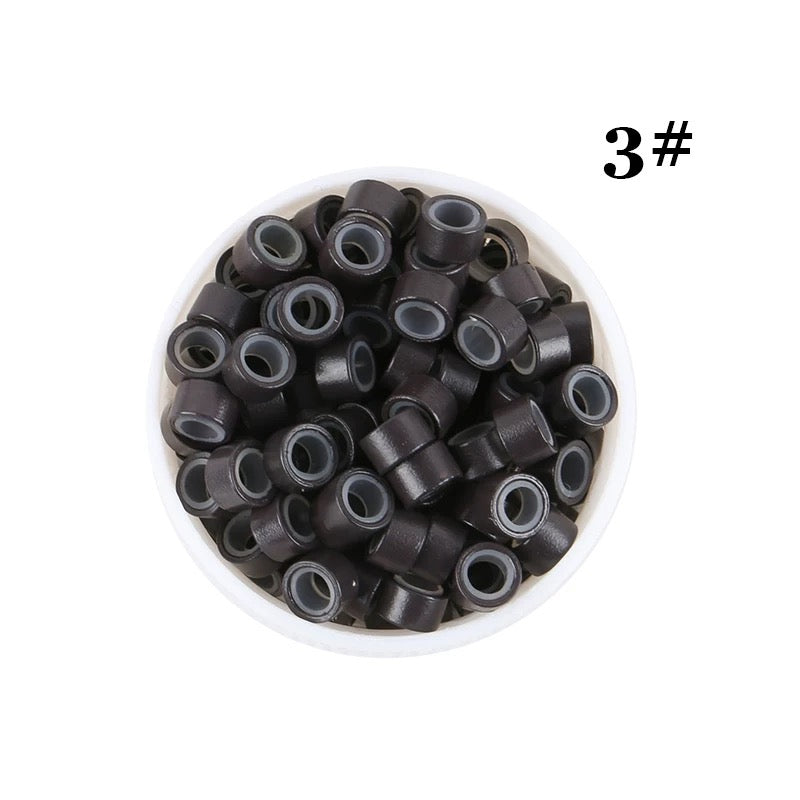 1000pcs Aluminum Silicone Lined Micro Rings & Beads