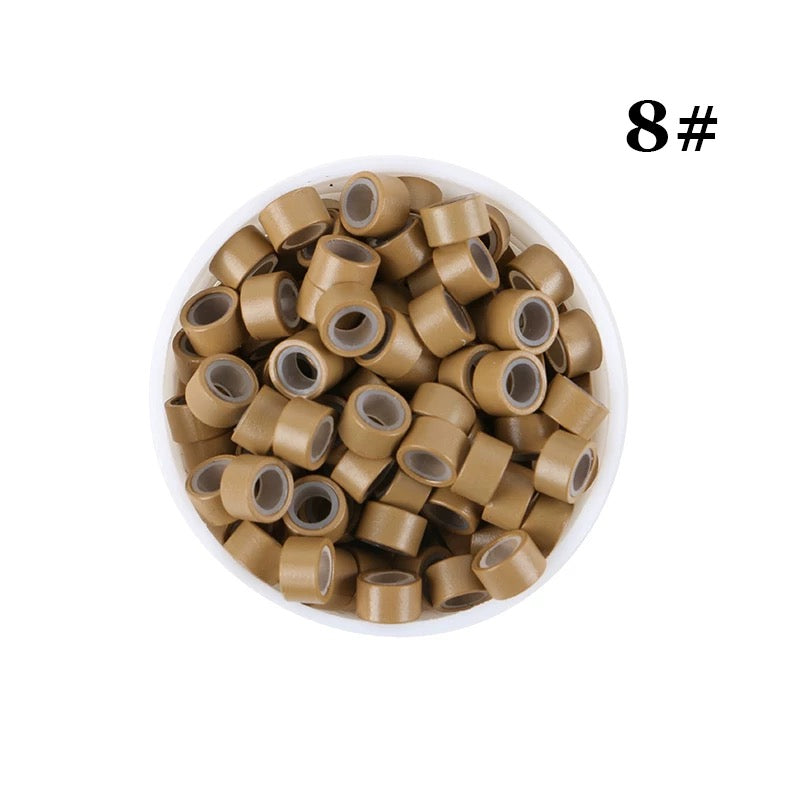 1000pcs Aluminum Silicone Lined Micro Rings & Beads