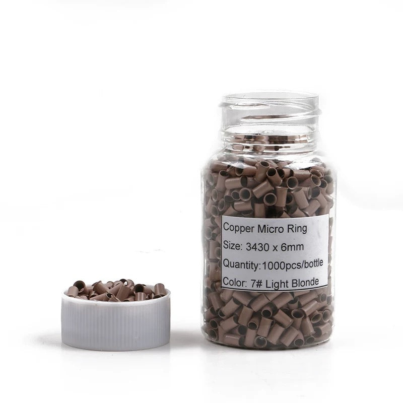 1000pcs copper open-end extension hair rings1.0g