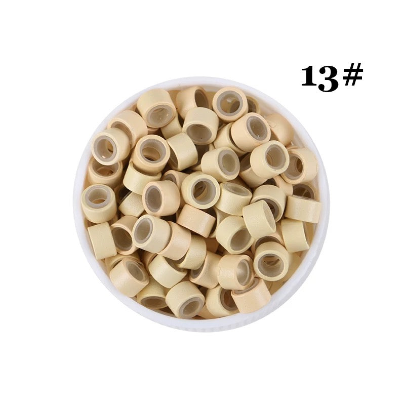 1000pcs Aluminum Silicone Lined Micro Rings & Beads