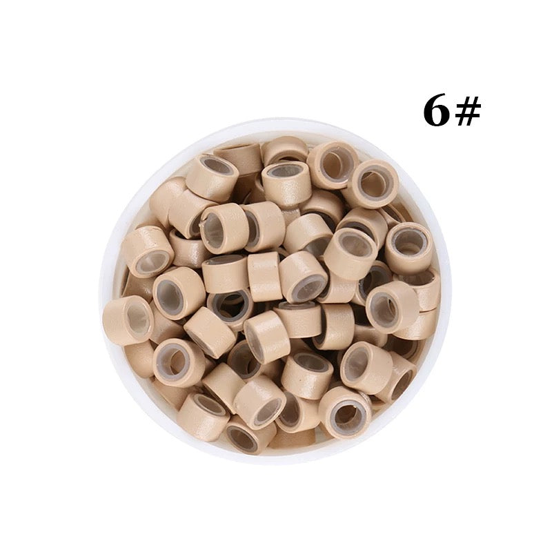 1000pcs Aluminum Silicone Lined Micro Rings & Beads