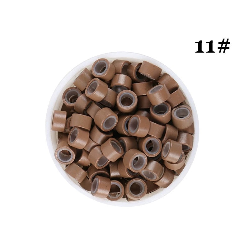 1000pcs Aluminum Silicone Lined Micro Rings & Beads