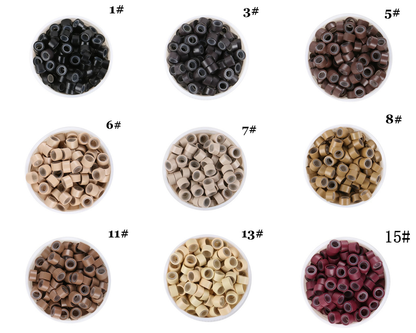 1000pcs Aluminum Silicone Lined Micro Rings & Beads