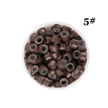 1000pcs Aluminum Silicone Lined Micro Rings & Beads